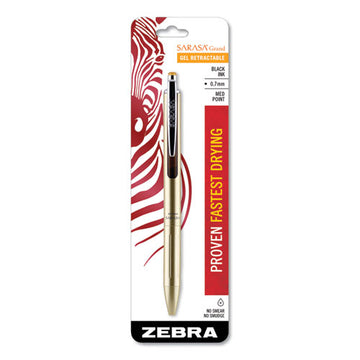 Zebra® Sarasa Grand Gel Pen, Retractable, Fine 0.7 Mm, Black Ink, Gold Barrel freeshipping - TVN Wholesale